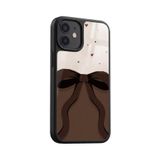 Snacase Apple iPhone 12 Mini ile Uyumlu Kahverengi Kurdele Tasarımlı Glossy Premium Silikon Kılıf