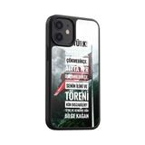 Snacase Apple iPhone 12 Mini ile Uyumlu Türk Bayrağı Tasarımlı Glossy Premium Silikon Kılıf, Siyah AppleiPhone12MİNİ_1331