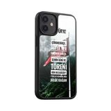 Snacase Apple iPhone 12 Mini ile Uyumlu Türk Bayrağı Tasarımlı Glossy Premium Silikon Kılıf, Siyah AppleiPhone12MİNİ_1336