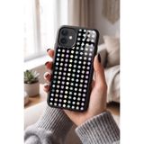 Snacase Apple iPhone 12 Pro ile Uyumlu Pastel Çiçek Deseni Glossy Premium Silikon Kılıf, Siyah