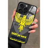 Snacase Apple iPhone 12 Pro Max ile Uyumlu Taraftar Sözü Yazılı Glossy Premium Kılıf, Fenerbahçe, Sarı