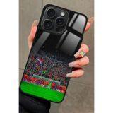 Snacase Apple iPhone 12 Pro Max ile Uyumlu Taraftar Tasarımlı Glossy Premium Kılıf, Galatasaray, Siyah