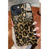 Snacase Apple iPhone 13 ile Uyumlu Kahverengi Leopar Tasarımlı Glossy Premium Kılıf