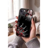 Snacase Apple iPhone 13 ile Uyumlu Otomatik Tüfek Tasarımlı Glossy Premium Silikon Kılıf, Siyah