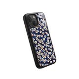 Snacase Apple iPhone 13 Mini ile Uyumlu Çiçek Deseni Tasarımlı Glossy Premium Silikon Kılıf, Siyah AppleiPhone13MİNİ_399