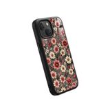 Snacase Apple iPhone 13 Mini ile Uyumlu Pembe Çiçek Desenleri Tasarımlı Glossy Premium Silikon Kılıf