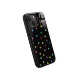 Snacase Apple iPhone 13 Mini ile Uyumlu, Renkli Çiçek Deseni, Glossy Premium Silikon Kılıf, Siyah