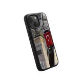 Snacase Apple iPhone 13 Mini ile Uyumlu Türk Bayrağı Tasarımlı Glossy Premium Silikon Kılıf, Siyah AppleiPhone13MİNİ_1334