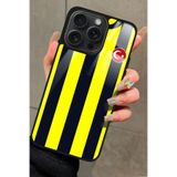 Snacase Apple iPhone 13 Pro ile Uyumlu Futbol Takımı Tasarımlı Glossy Premium Kılıf, Fenerbahçe, Sarı-Siyah