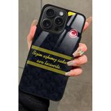 Snacase Apple iPhone 13 Pro ile Uyumlu Taraftar Sözü Yazılı Glossy Premium Kılıf, Fenerbahçe, Siyah