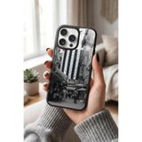 Snacase Apple iPhone 13 Pro ile Uyumlu Türk Bayrağı Tasarımlı Glossy Premium Silikon Kılıf, Siyah AppleiPhone13Pro_1584