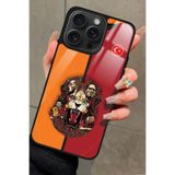 Snacase Apple iPhone 13 Pro Max ile Uyumlu Aslan Tasarımlı Glossy Premium Kılıf, Galatasaray, Çift Katmanlı