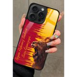 Snacase Apple iPhone 13 Pro Max ile Uyumlu Aslan Tasarımlı Glossy Premium Kılıf, Galatasaray, Kırmızı-Sarı