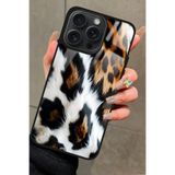 Snacase Apple iPhone 13 Pro Max ile Uyumlu Kahverengi Leopar Tasarımlı Glossy Premium Kılıf