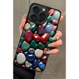 Snacase Apple iPhone 13 Pro Max ile Uyumlu Renkli Taş Tasarımlı Glossy Premium Kılıf