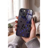 Snacase Apple iPhone 14 ile Uyumlu İskambil Kağıdı Tasarımlı Glossy Premium Silikon Kılıf, Siyah