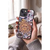 Snacase Apple iPhone 14 ile Uyumlu Tarot Kartları Tasarımlı Glossy Premium Silikon Kılıf, Siyah