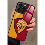 Snacase Apple iPhone 14 Pro ile Uyumlu Aslan Tasarımlı Glossy Premium Kılıf, Galatasaray, Çift Katmanlı