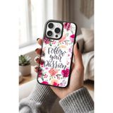 Snacase Apple iPhone 14 Pro ile Uyumlu Suluboya Çiçek Desen Tasarımlı Glossy Premium Kılıf, Silikon, Siyah