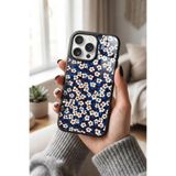 Snacase Apple iPhone 14 Pro Max ile Uyumlu Çiçek Deseni Tasarımlı Glossy Premium Kılıf, Silikon, Siyah iPhone14ProMax_399