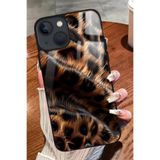 Snacase Apple iPhone 15 ile Uyumlu Kahverengi Leopar Tasarımlı Glossy Premium Kılıf