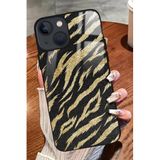 Snacase Apple iPhone 15 ile Uyumlu Kahverengi Zebra Tasarımlı Glossy Premium Kılıf