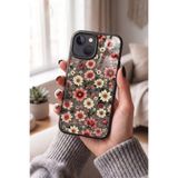 Snacase Apple iPhone 15 ile Uyumlu Pembe Çiçek Desenleri Tasarımlı Glossy Premium Silikon Kılıf