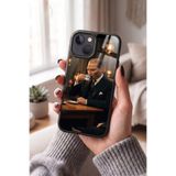 Snacase Apple iPhone 15 Plus ile Uyumlu Kemal Atatürk Tasarımlı Glossy Premium Silikon Kılıf, Siyah
