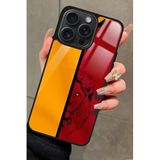 Snacase Apple iPhone 15 Pro ile Uyumlu Aslan Tasarımlı Glossy Premium Kılıf, Galatasaray, Kırmızı-Sarı
