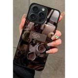 Snacase Apple iPhone 15 Pro ile Uyumlu Kahverengi Poster Tasarımlı Glossy Premium Kılıf