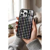 Snacase Apple iPhone 15 Pro ile Uyumlu Pastel Çiçek Deseni Tasarımlı Glossy Premium Kılıf, Silikon, Siyah