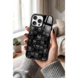 Snacase Apple iPhone 15 Pro ile Uyumlu Periyodik Tablo Tasarımlı Glossy Premium Kılıf, Silikon, Siyah
