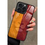 Snacase Apple iPhone 15 Pro Uyumlu Aslan Tasarımlı Glossy Premium Kılıf, Galatasaray, Çift Katmanlı