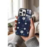 Snacase Apple iPhone 16 Pro Max ile Uyumlu Çiçek Deseni Tasarımlı Glossy Premium Kılıf, Silikon, Siyah iPhone 16 Pro Max - CICEK-2