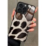 Snacase Apple iPhone 16 Pro Max ile Uyumlu Kahverengi Leopar Tasarımlı Glossy Premium Kılıf