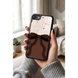 Snacase Apple iPhone 7 ile Uyumlu Kahverengi Kurdele Tasarımlı Glossy Silikon Kılıf