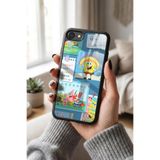 Snacase Apple iPhone 7 ile Uyumlu Sünger Bob Tasarımlı Glossy Premium Silikon Kılıf, Siyah iPhone 7 - SUNGER-2