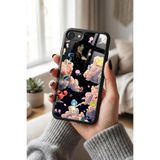 Snacase Apple iPhone 7 ile Uyumlu Sünger Bob Tasarımlı Glossy Premium Silikon Kılıf, Siyah iPhone7_1336