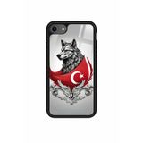 Snacase Apple iPhone 8 ile Uyumlu Atatürk Portresi Tasarımlı Glossy Premium Silikon Kılıf, Siyah iPhone8_276