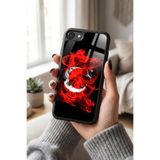 Snacase Apple iPhone 8 ile Uyumlu Türk Bayrağı Tasarımlı Glossy Silikon Kılıf, Siyah