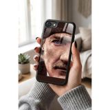 Snacase Apple iPhone SE ile Uyumlu Mustafa Kemal Atatürk Tasarımlı Glossy Premium Silikon Kılıf, Siyah iPhone8SE_1024