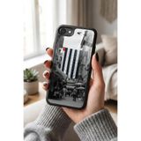 Snacase Apple iPhone SE ile Uyumlu Türk Bayrağı Tasarımlı Glossy Premium Silikon Kılıf, Siyah iPhone 8 SE - BEŞİKTAŞ_7