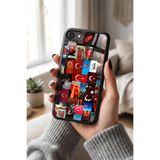 Snacase Apple iPhone SE ile Uyumlu Türk Bayrağı Tasarımlı Glossy Premium Silikon Kılıf, Siyah iPhone 8 SE - TURK-1