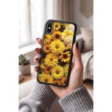 Snacase Apple iPhone X ile Uyumlu Sarı Çiçekler Tasarımlı Glossy Premium Silikon Kılıf