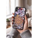 Snacase Apple iPhone X ile Uyumlu Tarot Kartları Tasarımlı Glossy Premium Silikon Kılıf, Siyah