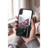 Snacase Apple iPhone X ile Uyumlu Türk Bayrağı Tasarımlı Glossy Premium Silikon Kılıf, Siyah iPhoneX_1328