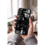 Snacase Apple iPhone Xs Max ile Uyumlu Korku Maskesi Tasarımlı Glossy Premium Silikon Kılıf, Siyah