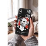 Snacase Apple iPhone Xs Max ile Uyumlu Mustafa Kemal Atatürk Tasarımlı Glossy Premium Silikon Kılıf, Siyah iPhoneXsMax_1029