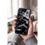 Snacase Apple iPhone Xs Max ile Uyumlu Saldırı Tüfeği Tasarımlı Glossy Premium Silikon Kılıf, Siyah