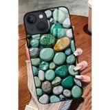 Snacase iPhone 15 Plus ile Uyumlu Darbeye Dayanıklı Yeşil Taş Tasarımlı Glossy Premium Kılıf